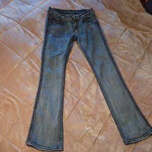 Cowgirl Tuff Dirty Diamond Light Blue Bootcut Jeans 28 X 37